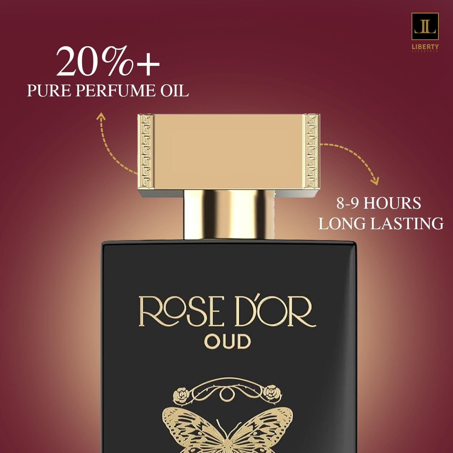 Liberty Oud Rose Dyor Anniversary Edition Unisex Eau de Parfum (100ml/3.4Oz), Arabian Oud Rose Saffron Patchouli Fragrance, Valentine’s Day Gift, Long-Lasting Luxury Perfume