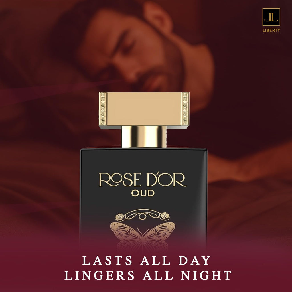 Liberty Oud Rose Dyor Anniversary Edition Unisex Eau de Parfum (100ml/3.4Oz), Arabian Oud Rose Saffron Patchouli Fragrance, Valentine’s Day Gift, Long-Lasting Luxury Perfume
