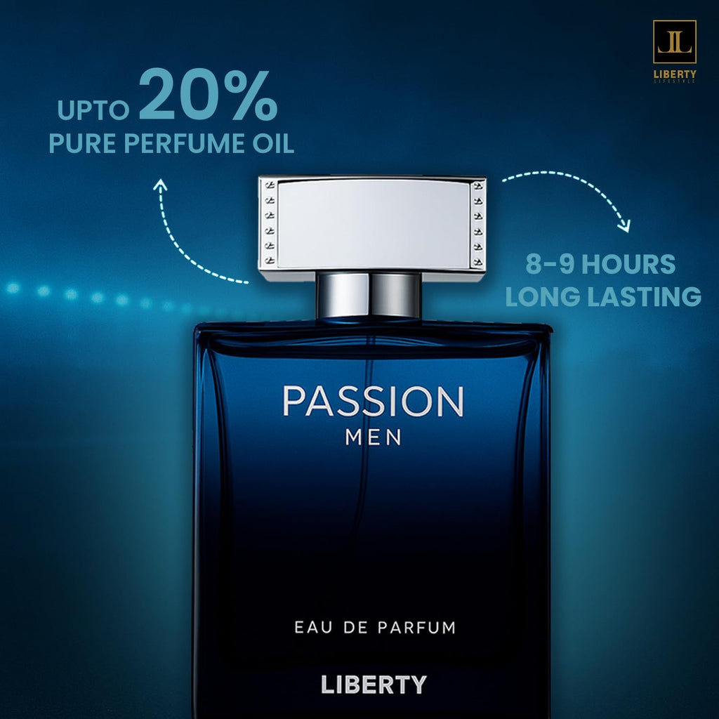 Liberty Luxury Passion Eau de Parfum (100ml/3.4Oz), Unisex Spicy Floral Musk Fragrance, Valentine’s Day Gift, Long-Lasting Premium French Perfume for Everyday & Special Use