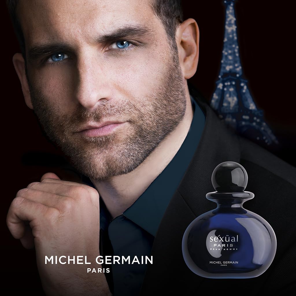 Michel Germain Sexual Paris Pour Homme Eau de Toilette Spray Cologne, Top Notes of Cardamom, Sage, Patchouli, Sandalwood, Warm & Tempting Gift for Men, 75 ml