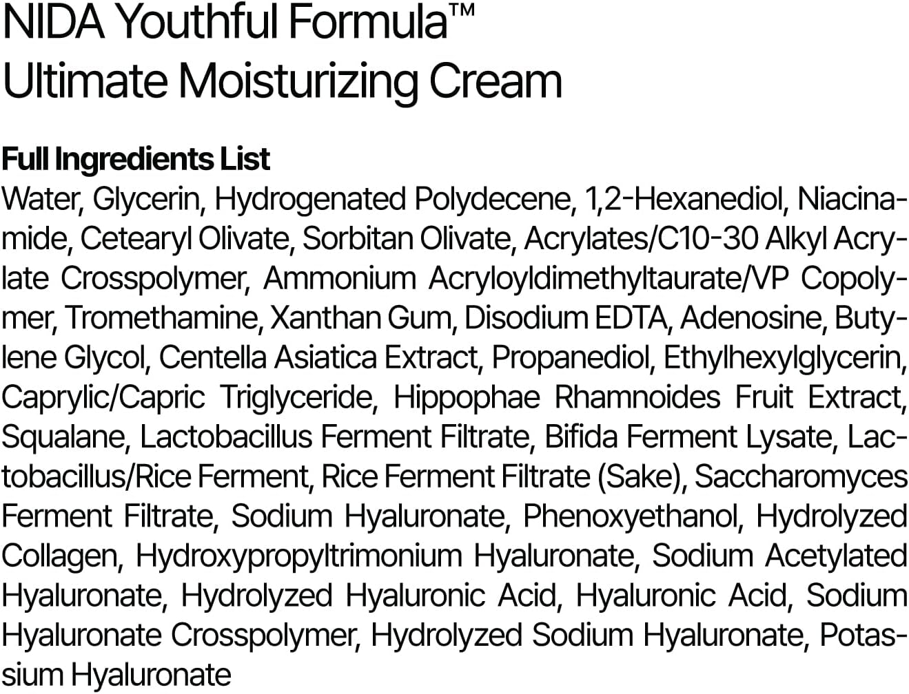 NIDA Youthful Formula™ Ultimate Moisturizing Cream