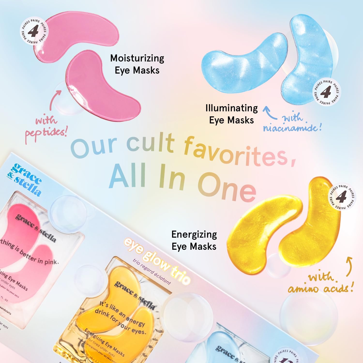 grace & stella Award Winning Under Eye Patches (12 pairs) Eye Masks for Puffy Eyes & Dark Circles - Birthday Gifts for Women, Bachelorette Party Favors, Bridesmaid, Self Care, Relaxation Gifts for Her