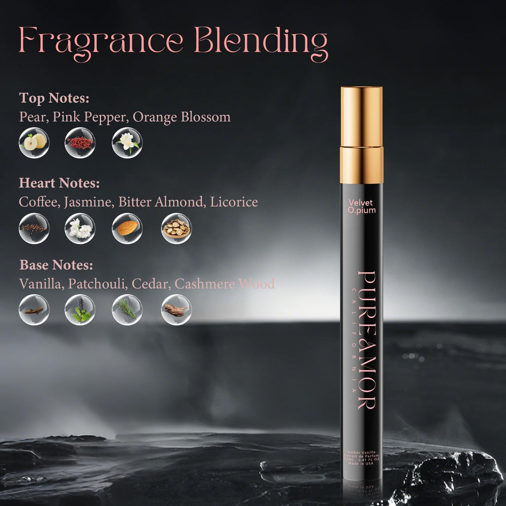 PUREAMOR Pheromones Perfumes for Women, Amber Vanilla Perfume, Long Lasting Eau De Parfum Cologne, Enhanced Fragrance Pheromone Cologne for Men&Women, 0.41 fl.oz Travel Size Perfumes Spray