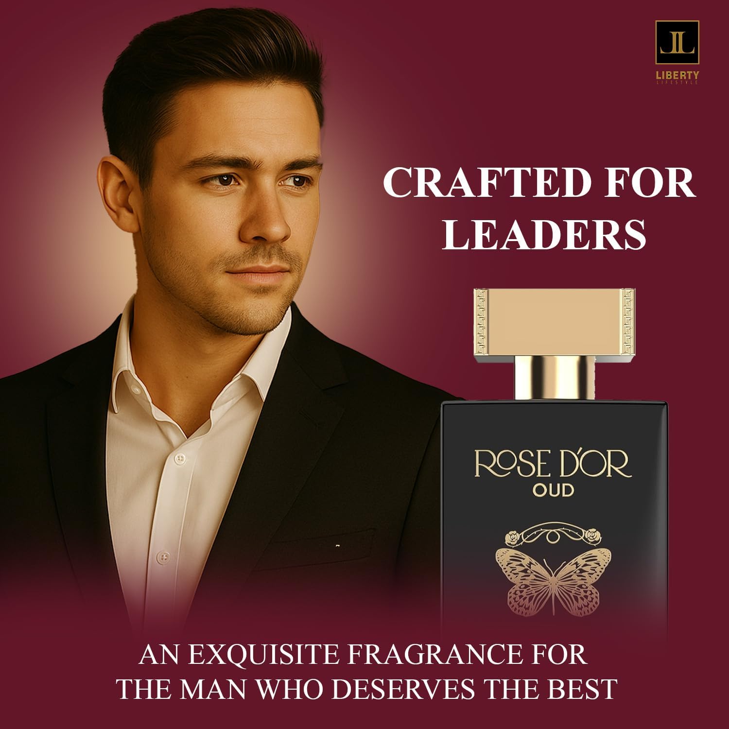 Liberty Oud Rose Dyor Anniversary Edition Unisex Eau de Parfum (100ml/3.4Oz), Arabian Oud Rose Saffron Patchouli Fragrance, Valentine’s Day Gift, Long-Lasting Luxury Perfume