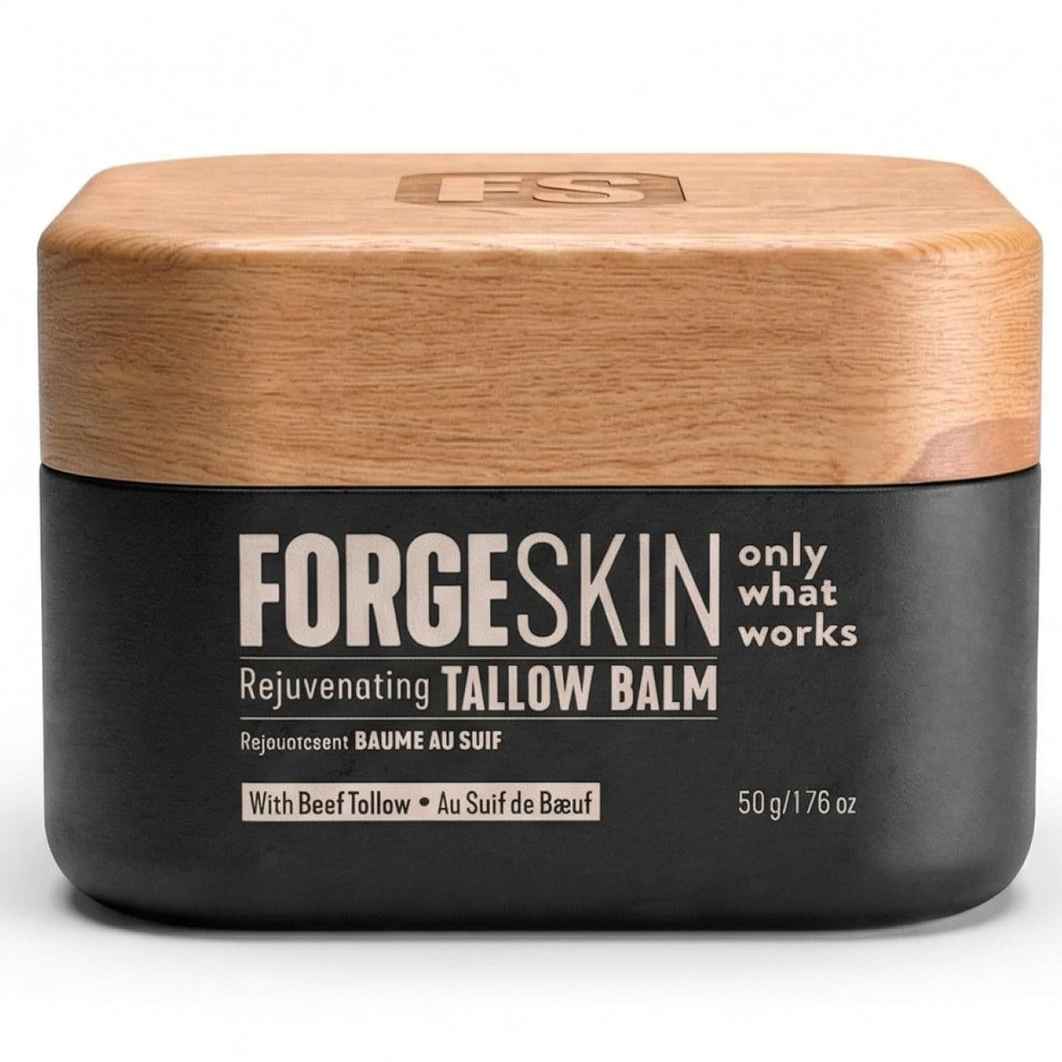 FORGE SKIN® Wrinkle Defense Beef Tallow Balm for Men [TALLOW-BASED] Moisturizer for Face Hydration - Hydrating Anti Aging Skin Cream - Natural Facial Skincare Lotion with Essential Oils (1.7 OZ)