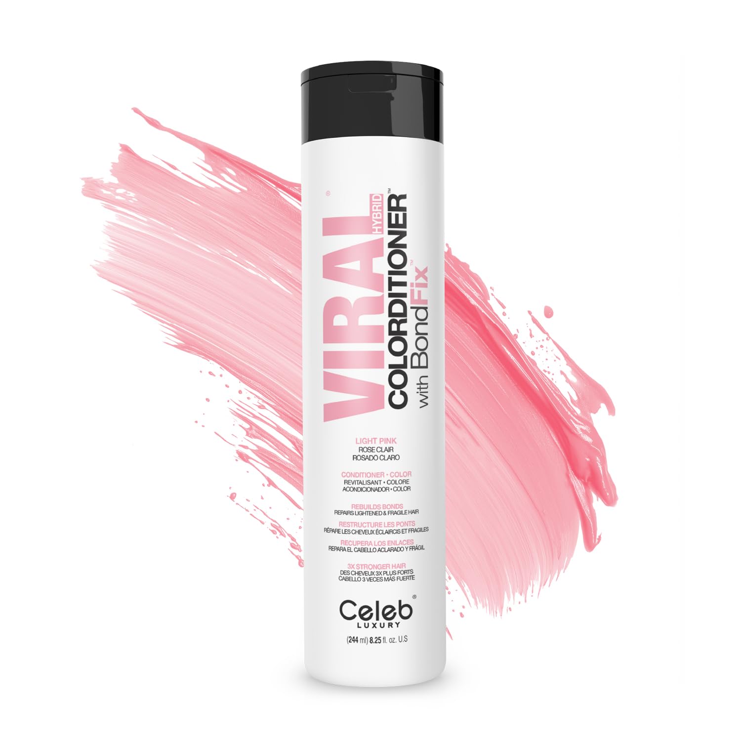 Celeb Luxury Intense Color Depositing Colorditioner Conditioner + BondFix Bond Rebuilder, Vegan, Sustainably Sourced Plant-Based, Semi-Permanent, Viral and Gem Lites Colorditioners
